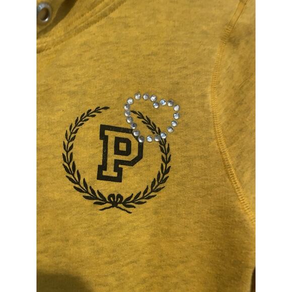 VICTORIA'S SECRET PINK‎ GEORGIA TECH YELLOW JACKETS HOOD ZIP JACKET SMALL SEQUIN - Picture 3 of 8